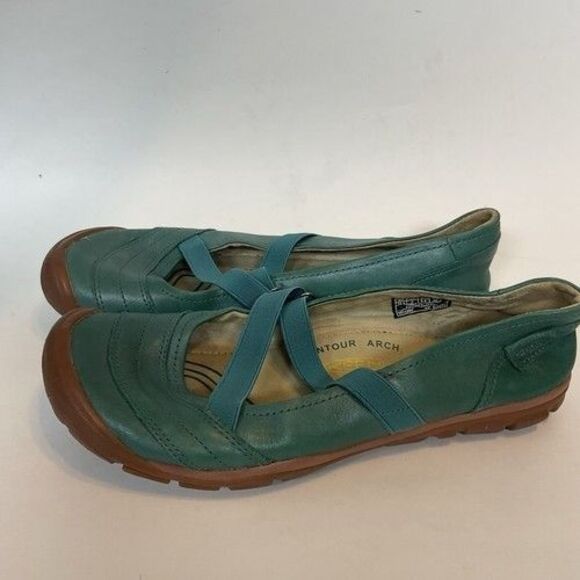 Keen Emerald Green Leather Slip On Mary Jane Sandals Women Size 8W - Picture 8 of 10